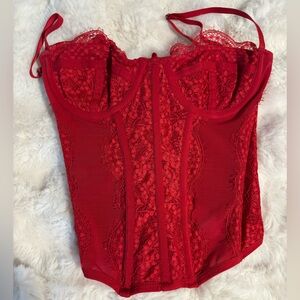Urban Outfitters Red Lace Corset Top